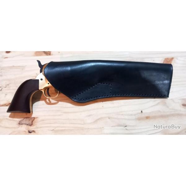 Holster gaucher en cuir  pais rivet et protg