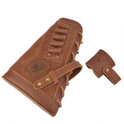 WAYNE'S DOG-Support de crosse en cuir avec coque MAIN GAUCHE MARRON