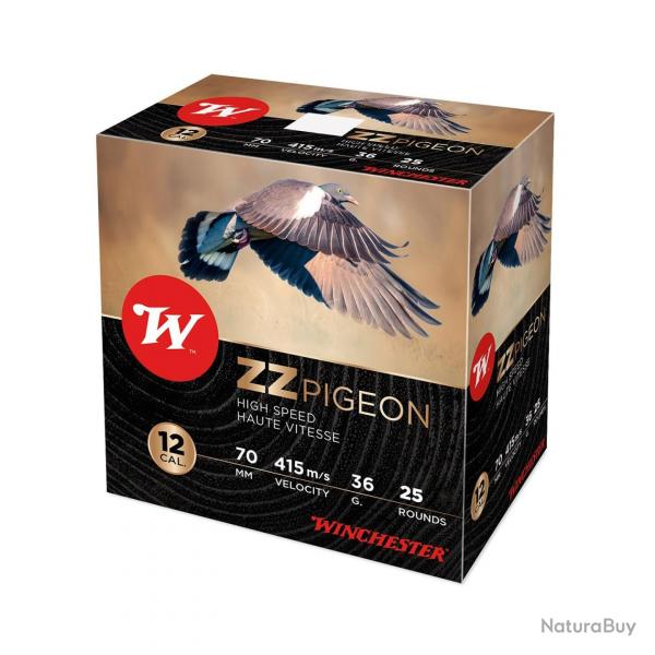 Cartouches ZZ Pigeon Cal.12 70 36g Bourre A Jupe Plomb Winchester