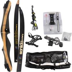 Pack d'arc Sanlida Beginner Recurve Adulte RH Taille 68", puissance 26 lbs