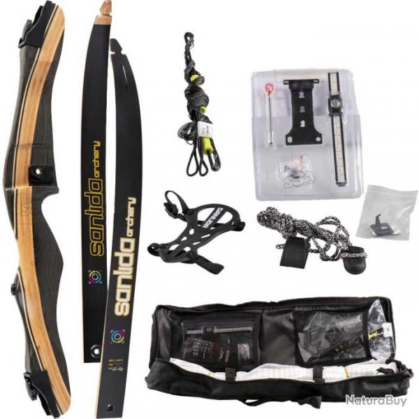 Pack d'arc Sanlida Beginner Recurve Adulte RH Taille 68", puissance 26 lbs