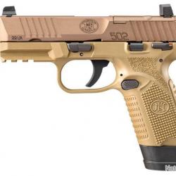 Pistolet NEUF FN 502 TACTICAL Tan calibre 22 Lr  Optic ready plus filtage