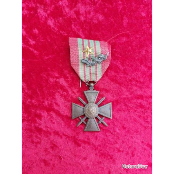 Croix de guerre 1939 avec palme et toile WW2