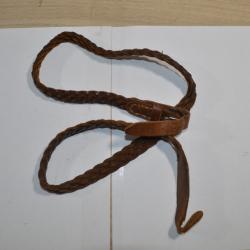 Sangle / bretelle pour ancien fusil de chasse en cuir tressé  (19)