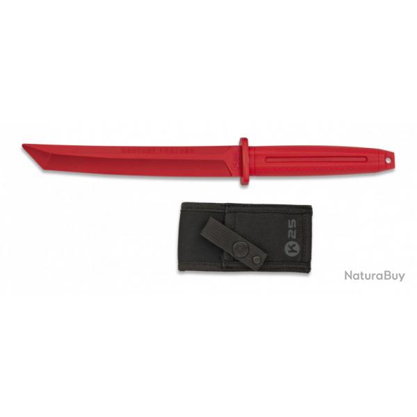 Couteau d'entranement droit caoutchouc K25 rouge