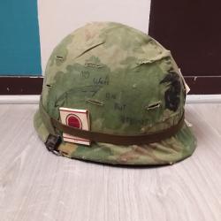 Original Casque us Vietnam complet usmc marines coque ww2