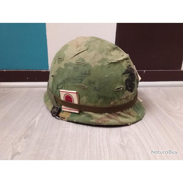 Original Casque us Vietnam complet usmc marines coque ww2