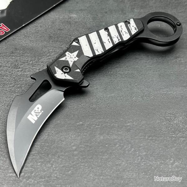 Couteau Tactical Urban Smith&Wesson Karambit A/O Linerlock Manche Polymre Lame Acier Inox Clip