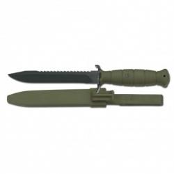 POIGNARD DE COMBAT GLOCK vert scie 16,5CM + ETUI