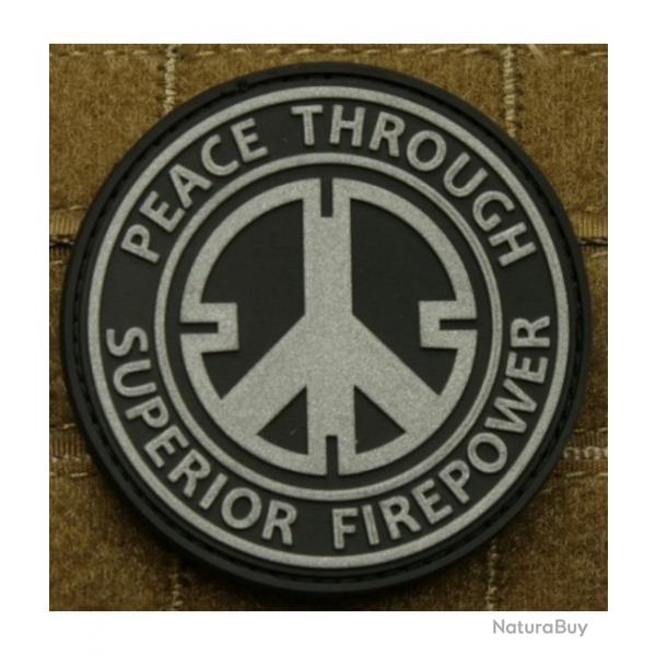 Patch "PEACE THROUGH" NOIR JTG