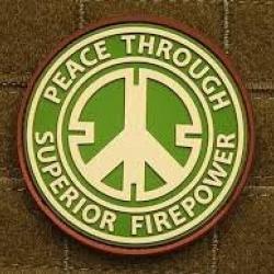 Patch "PEACE THROUGH" VERT JTG