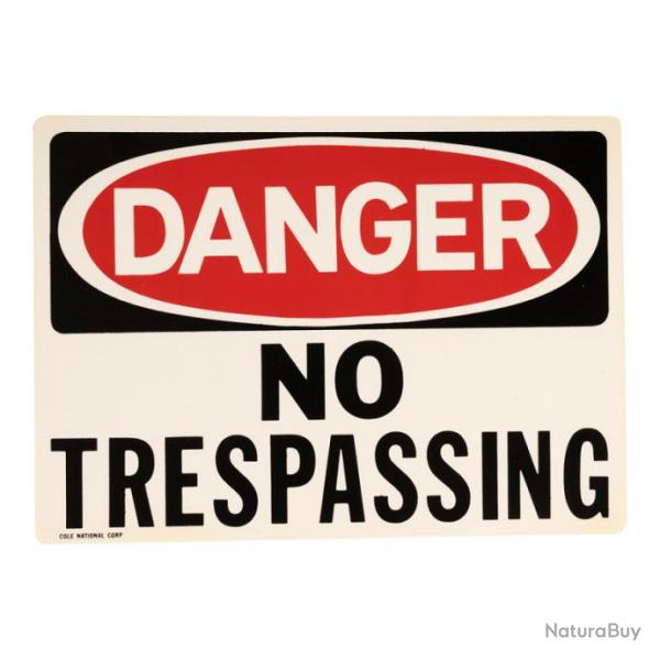 Panneau Danger No Trepassing (101 Inc)