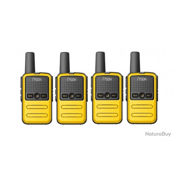 Lot de 4 Talkies-Walkies ITSOK (Jaune) - LIVRAISON GRATUITE