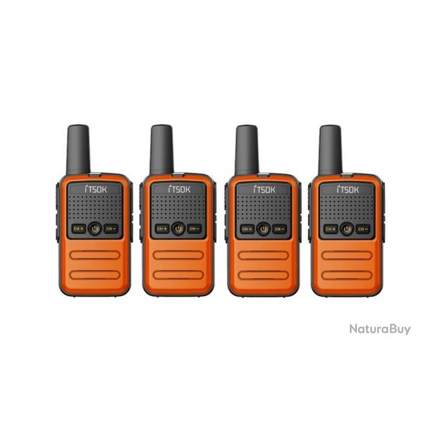 Lot de 4 Talkies-Walkies ITSOK (Orange) - LIVRAISON GRATUITE