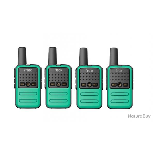 Lot de 4 Talkies-Walkies ITSOK (Vert) - LIVRAISON GRATUITE