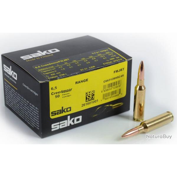 50 Munitions SAKO Range Speedhead Fmj 6.5 Creedmoor 144 Gr