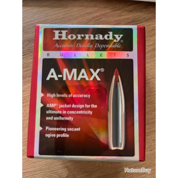 Boite de 100 ogives Hornady  .308 168gr A-MAX