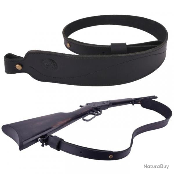 Sangle de fusil en cuir vintage rglable NOIR 2 attaches  LIVRAISON GRATUITE !!