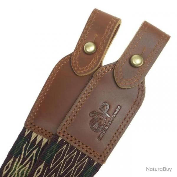 Ceinture en cuir et coton rglable pour fusil de chasse max-119cm 1 attache