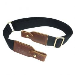 Ceinture en cuir et coton réglable NOIR max-119cm 2 attaches LIVRAISON GRATUITE !!