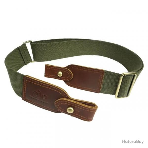 Ceinture en cuir et coton rglable VERT max-119cm 1 attache