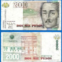 Colombie 2000 Pesos 2003 Pesos Billet