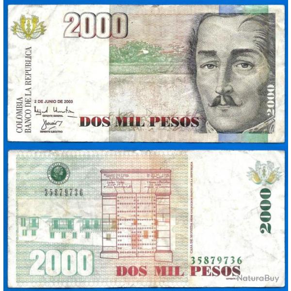 Colombie 2000 Pesos 2003 Pesos Billet