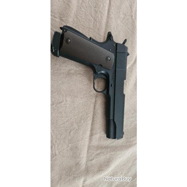 Pistolet colt 1911 full mtal airsoft co  bille.