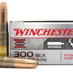 Pack de 5 boites de 20 cartouches WINCHESTER - Calibre 300 AAC Blackout 200 gr- Super X, Power Point