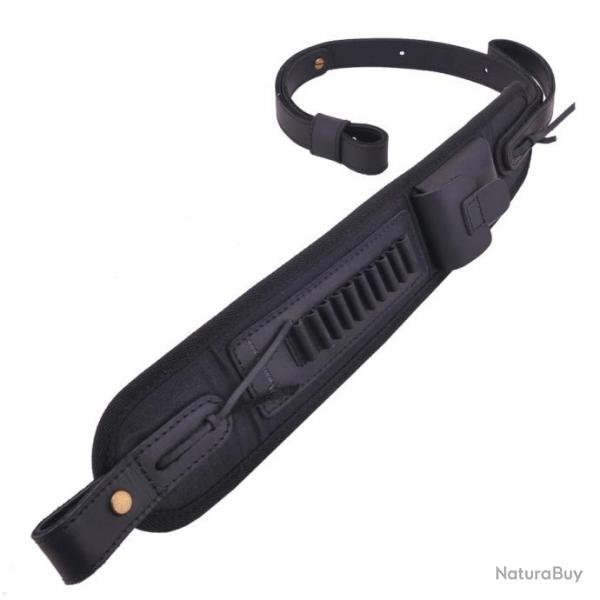 Sangle de transport en cuir pour fusil de chasse  Black(.22lr .22mag) LIVRAISON GRATUITE !!