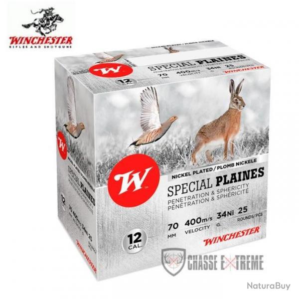 25 Cartouches WINCHESTER Spcial Plaines 34Gr Cal 12/70 Pb 7.5