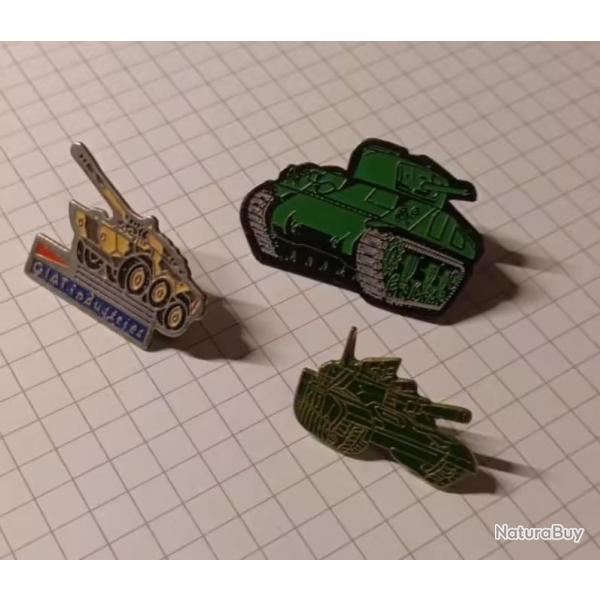 Pin's Militaire Char Tank Lot De 3 Ref 3302