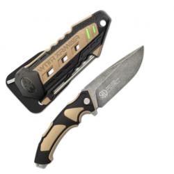 Couteau WithArmour RescueX Tan/Black Manche Plastic Lame Acier 440C Etui Allume Feu/Affuteu WAR089TN