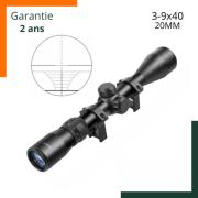 Lunette 3-9x40 FOCUHUNTER Lunette De Visée Pour Fusil 1-6X24E Fusil Rouge à éclairage Optique Tactique Avec Montures Weaver/Picatinny Rail Pour Sports De Plein Air Lunette Pour Carabine à Plomb
