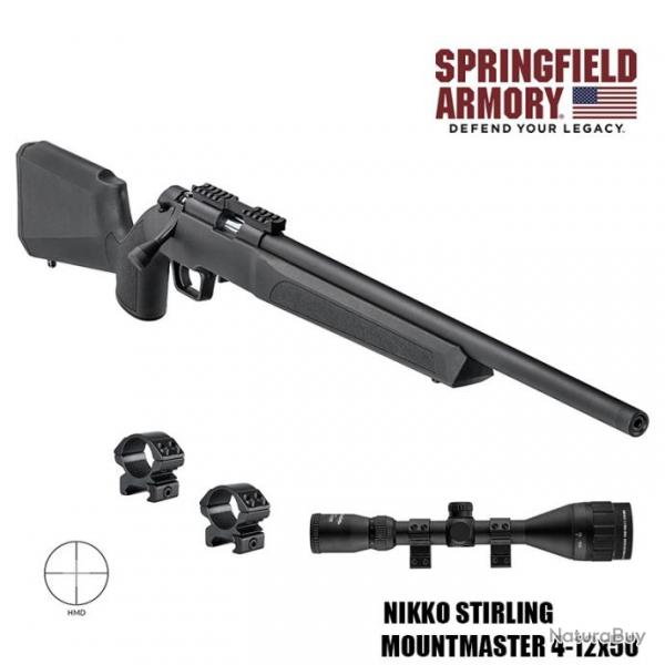 Pack carabine Springfield Armory Rimfire Target + NIKKO STIRLING MOUNTMASTER 4-12x50 Montage bas