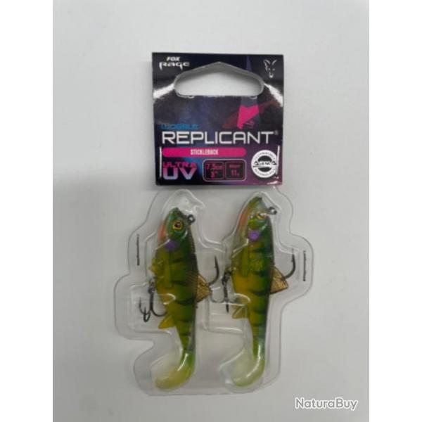 Leurres souples Fox rage replicant wobble stickleback 7,5cm