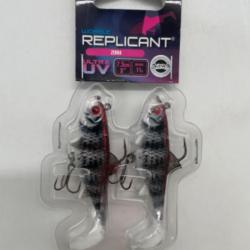 Leurres souples Fox rage replicant wobble zebra 7,5cm