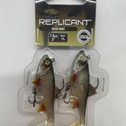 Leurres souples Fox rage replicant wobble Silver ghost  7,5cm