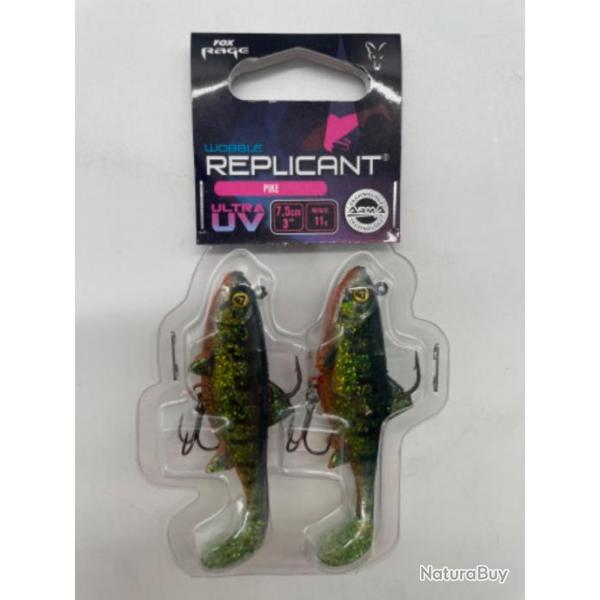 Leurres souples Fox rage replicant wobble pike 7,5cm