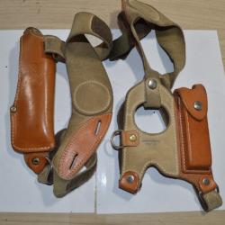 Holster / Etui pour Révolver Pistolet  AKAH avec porte chargeur épaule Allemand Germany (15)