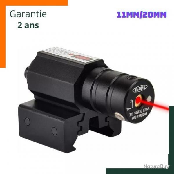 Viseur laser rouge 11mm20mm - Aluminium, lger, durable, rsistant aux choc, Garantie 2 ans