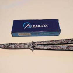 Couteau papillon tête de mort Albainox neuf