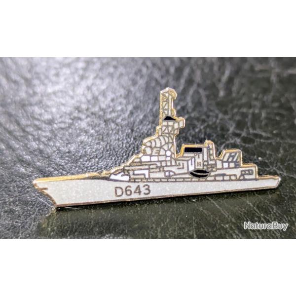 O gros pins Insigne Militaire Frgate D643 Jean de Vienne Marine Nationale Arme Tres Bon Etat - jol