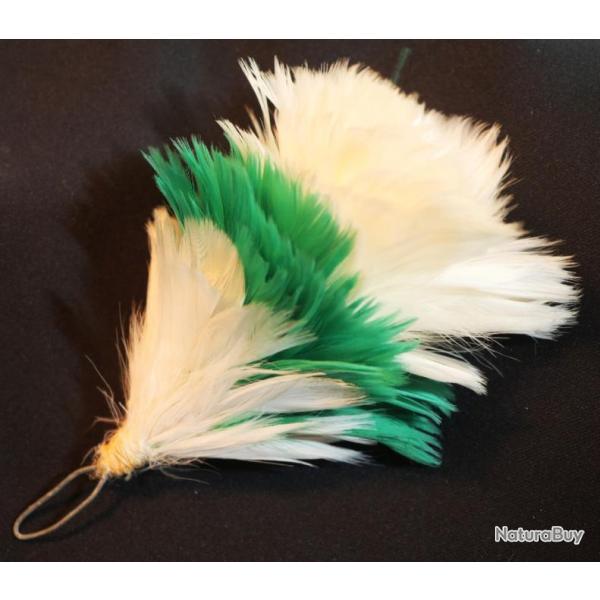 ARMEE BRITANNIQUE Coiffure britannique -  Plumet vert et blanc - SDC24CBR001 hackles feathers