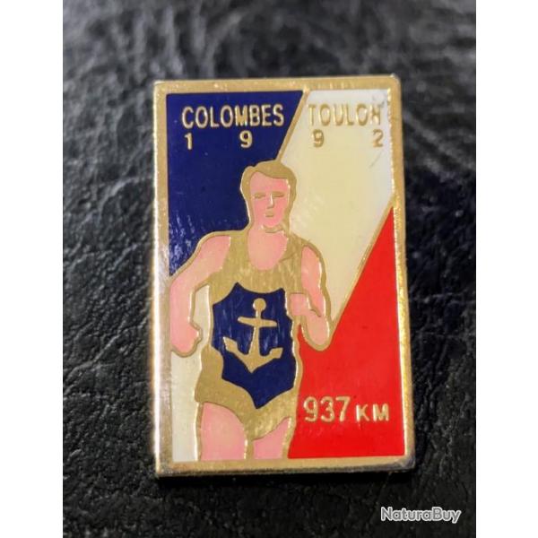 A pins insigne militaire marine nationale Colombes Toulon 1992 937km ancre armee Taille : 28 * 18 mm