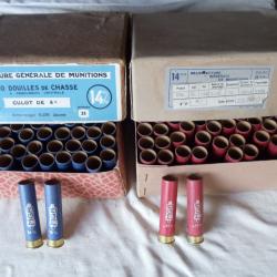 2 Boîtes avec 145 douilles carton en calibre 14m/m.