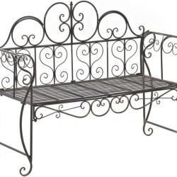 Banc Jardin Fer Forgé Couleur Bronze- Banquette de Terrasse Balcon - Style Rustique