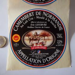 étiquette collection camembert fromage " Spéciale Palais de l'Élysée "