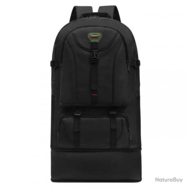 Sac  Bagages de Voyage en Nylon Impermable Grande Capacit 75L Multifonctionnelle Noir