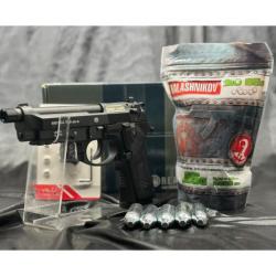 PACK "LASER" PRÊT A TIRER PISTOLET "BERETTA M9A3 FM NOIR"- Cal. BBS 6MM - CO2